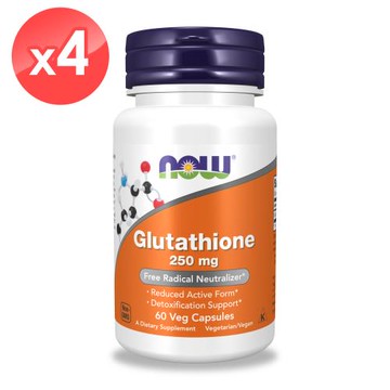【NOW】穀胱甘肽膠囊4瓶組 (60顆/瓶) /青春美妍