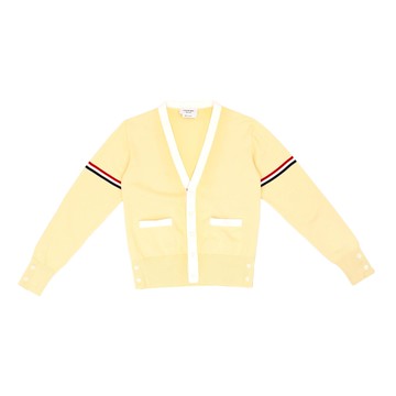 THOM BROWNE Kids 黃色針織罩衫