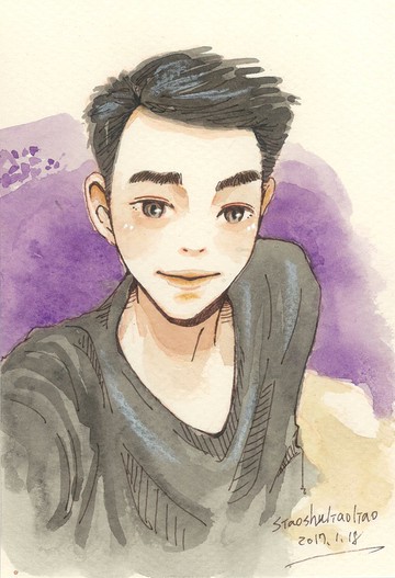 客製/似顏繪插畫/單人(半身)/A6