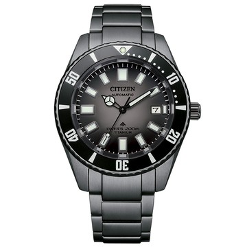 CITIZEN 星辰 限量 1977征服潛水機械錶款-鈦-暗黑款 NB6025-59H