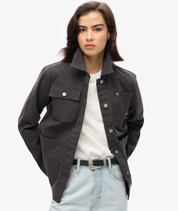 Superdry Women's Embroidered Chore Jacket Black Size: 8