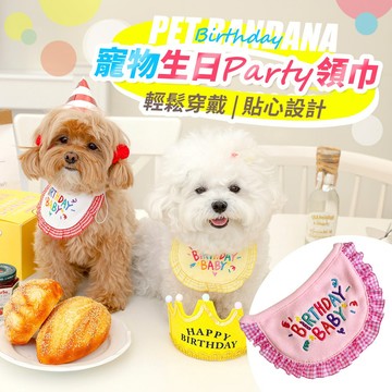 【台灣現貨】寵物生日領巾 生日圍兜 貓狗生日 寵物生日派對 寵物刺繡圍脖 寵物生日圍兜 生日口水巾 福媽寵物