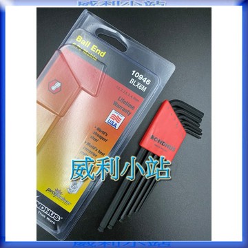 【威利小站】美國 BONDHUS 10946 公制 球型 六角扳手組  6支組六角板手組 長型黑色球型組立六角板手