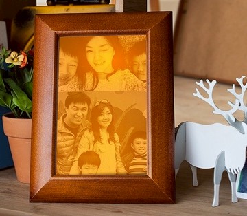 照片雕刻_原木夜燈相框款【紀念】