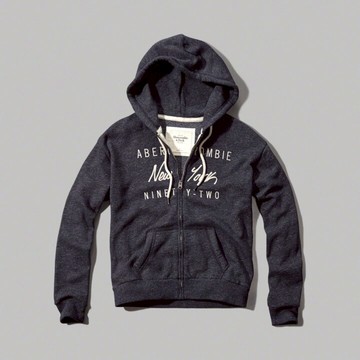 美國百分百【Abercrombie & Fitch】連帽 AF 外套 麋鹿 藍灰 長袖 女 XS S號 特價 C809