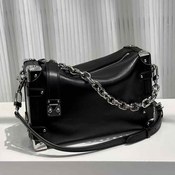 羊皮盒子包2025新款羊皮鏈條版本斜挎女包小方包簡約時尚獨特手提 鑫弘-素時衣櫥