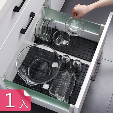 【荷生活】自由拆裝組合抽屜分隔瀝水碗架 伸縮調節碗盤置物架-1入