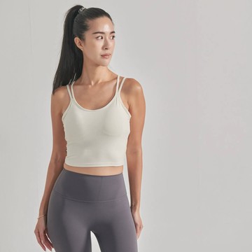 [WHAT O LOVE] 雙帶運動內衣 - 白