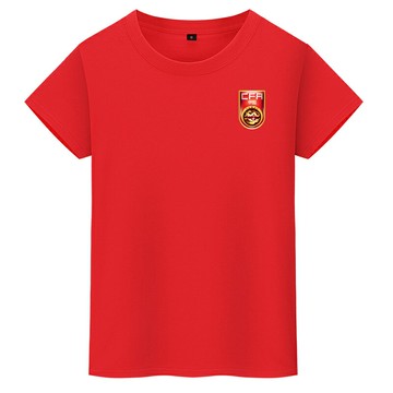 中國足球隊短袖T恤男純棉球迷球衣運動衣訓練服圓領半袖衫定制衣