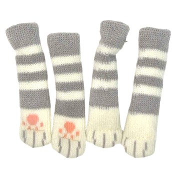 西格傢飾 療癒貓爪桌腳套 灰色條紋 8入  3 x 1 x 12cm  8盒