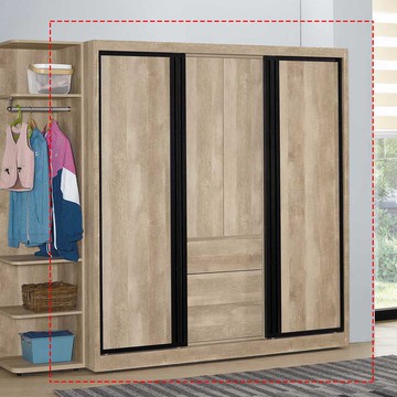 美式工業風路德6尺推門衣櫃（附側拉鏡）