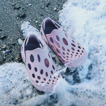 MERRELL Hydro Moc風格潮流水陸兩棲洞洞鞋 女鞋-藕粉