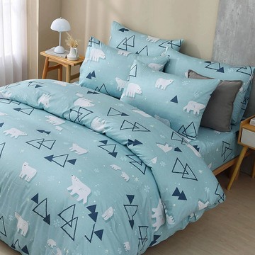 雙人薄被套/美國棉授權品牌 / 哈肯小熊 [鴻宇] 台灣製 - 2507藍