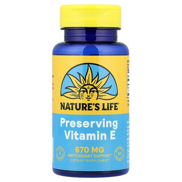 Nature's Life, 生育酚乙酸酯，670 毫克（1,000 國際單位），50 粒軟膠囊