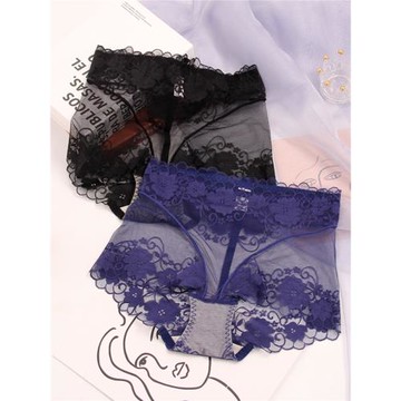 中高腰 輕薄網紗款性感透明透氣女士內褲柔軟蕾絲舒適棉襠三角褲