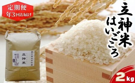 立神米はいごころ（玄米）定期便 2kg 3回お届け　茨城県 大子町 米