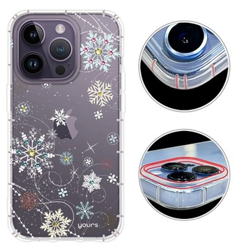 YOURS APPLE iPhone 14 Pro 6.1吋 奧地利彩鑽防摔鏡頭增高版手機殼-雪戀