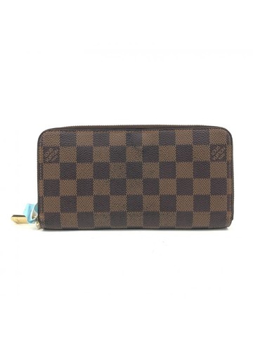 louis vuitton 棕色 Zippy Wallet 棋盤格帆布拉鍊長夾 錢包