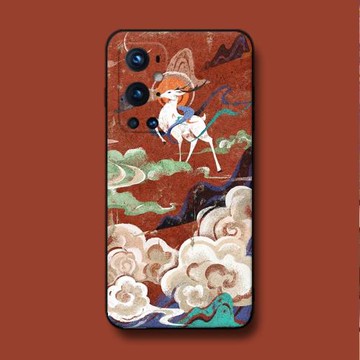 敦煌壁畫小眾藝術鹿適用一加9r硅膠8pro/8t三星S21/S20+/S9手機殼