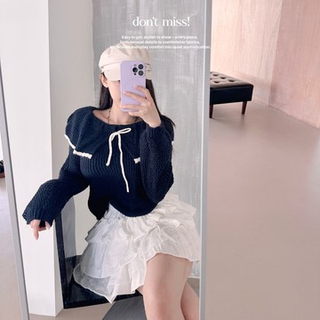 【貴族香香】DOMISS娃娃領針織毛衣 毛衣外套 上衣-3色(現貨)