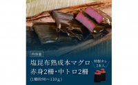 緊急支援 芸西村本気の人気海鮮『塩昆布14日間熟成 本マグロ（赤身＆中トロ）セット柵（各2P計4P）』本まぐろ 刺身 刺し身 魚 惣菜 海鮮丼 魚介類 食べきりサイズ 小分け 冷凍 天然 惣菜 ギフト お祝い フードロス 食べて応援