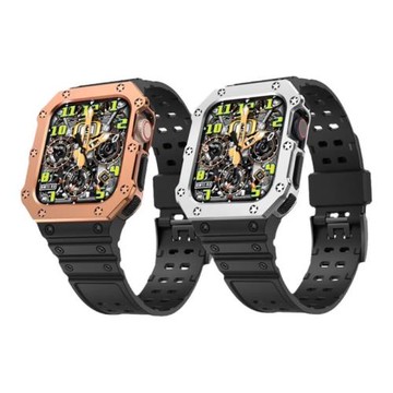 適用蘋果iwatch9硅膠一體s8表帶s7手表apple watch8/7/6/se/5/4/3代s4智能配件男女款s6保護殼s5運動替換帶潮