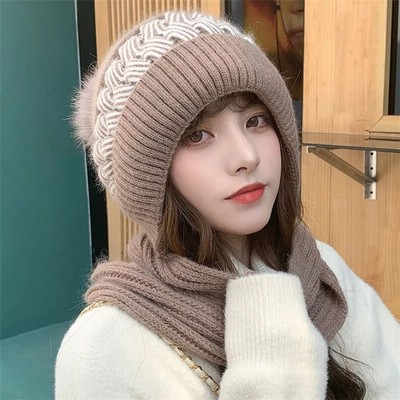 秋冬 防寒 可愛い もこもこ モコモコ 小顔効果 帽子 レディースニット帽