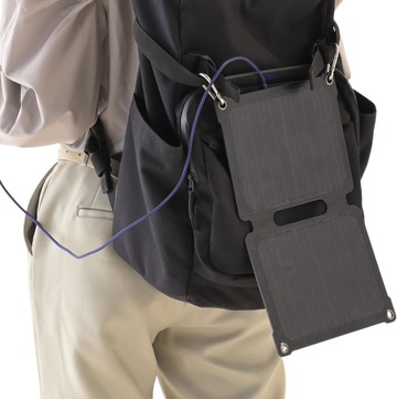 YAMAZEN ELEIN 7.5W 折疊式太陽能充電板｜ETFE 防水防塵｜USB‑A DC 輸出｜輕便折疊＋登山扣 日本正規品代購