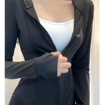 台灣熱賣黑色防曬衣女夏2026新款修身顯瘦防紫外綫防曬服開衫薄款冰絲外套0701 XEEH