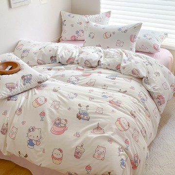 A類純棉床包組 四件套 床包四件組 親膚透氣適合裸睡 全水洗棉床包組 ins小清新床包組 床單 被套 宿舍三件