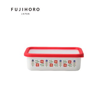 【FUJIHORO 富士琺瑯】MYSA北歐花田-琺瑯烘焙保鮮盒(附蓋) M-760ml(淺型)