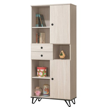 【Hampton 漢汀堡】安娜利鋼刷白2.6尺書櫃-右開