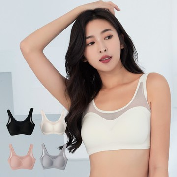 無痕內衣-微笑智希-舒適雲感果凍條無鋼圈內衣(四色)