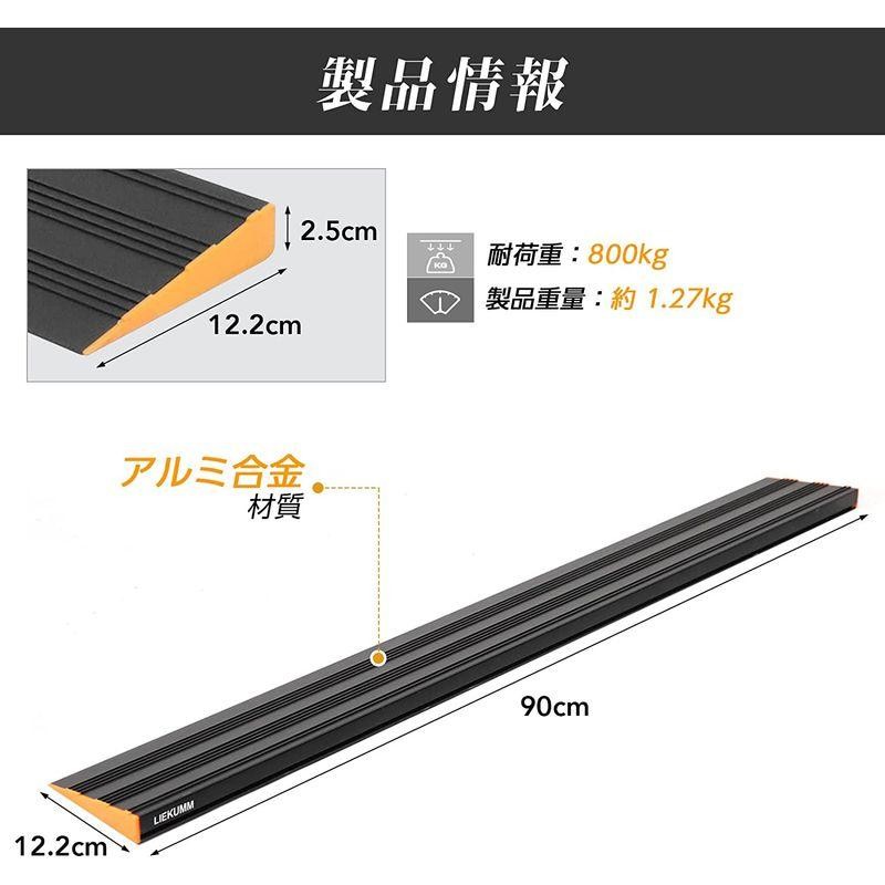 LIEKUMM スロープ 耐荷重800KG 敷居スロープ 高さ2.5cm 段差解消