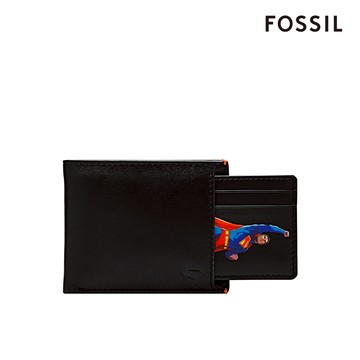 【FOSSIL 官方旗艦館】Superman x Fossil 超人聯名雙折皮夾-黑色 ML4705001