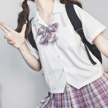 喵醬 黑/白/水/茶四色基礎款開襟襯衫 JK制服短袖襯衣 現貨不透
