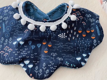 奇花異世界     手工純棉六層紗花瓣圍兜/可雙面用