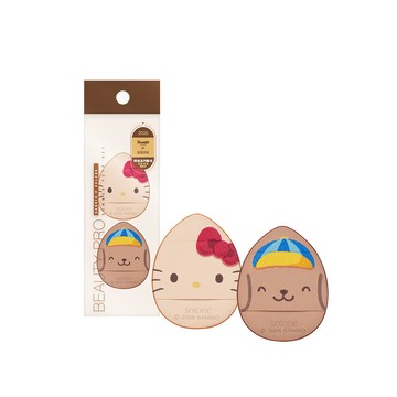 Sanrio X Solone烤焦粉撲2入組-水滴手指撲
