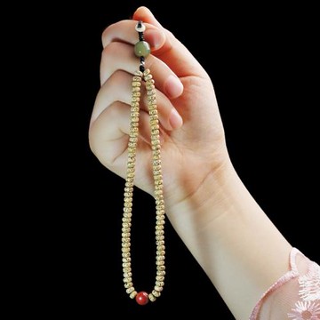 天然迷你星月菩提手機鏈手腕掛繩女款掛件短款復古中國風手工掛飾