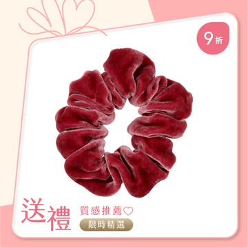 L. ERICKSON 絲絨純色大腸圈〈玫瑰紅〉