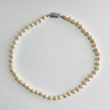 貝殼巴洛克珍珠全結項鍊 M / 約7mm 約45cm / 奶油雙色調 / R / 日本製造