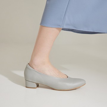 遇見喬安尖頭低跟鞋-灰蝶