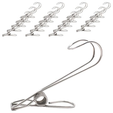 不鏽鋼曬衣夾 掛勾款 優選材質 強韌夾力 平滑夾頭  20個