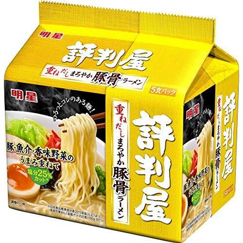 明星 評判屋 重ねだしまろやか豚骨ラーメン 5食パック 425g ×6個