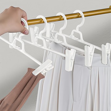 可疊加伸縮褲架 34 x 15 x 3cm 10個  白色  1組