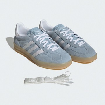 Adidas 愛迪達 Gazelle Indoor W JQ7009 女 運動休閒鞋 德訓鞋 舒適 水藍 白