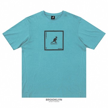 KANGOL 短袖 短T 藍綠 方格大袋鼠LOGO 棉 休閒 男 (布魯克林) 6225102589