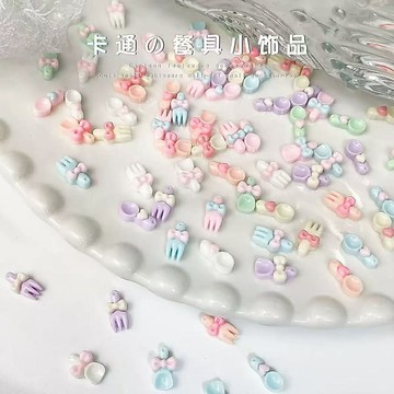 ✨台灣出貨✨超美仿真可愛超迷你餐具系列刀叉美甲飾品叉子勺子配件diy奶油膠
