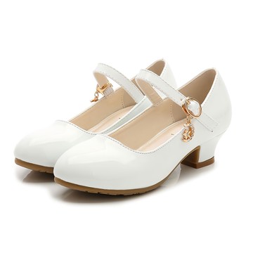 Lulushu 女童基本款水鑽跟鞋  亮白色  20.0cm