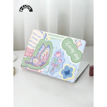 V-SION蝴蝶印花透彩殼適用于蘋果macbookpro保護殼2023新款14寸macbook套air13外殼筆記本mac電腦輕薄保護套